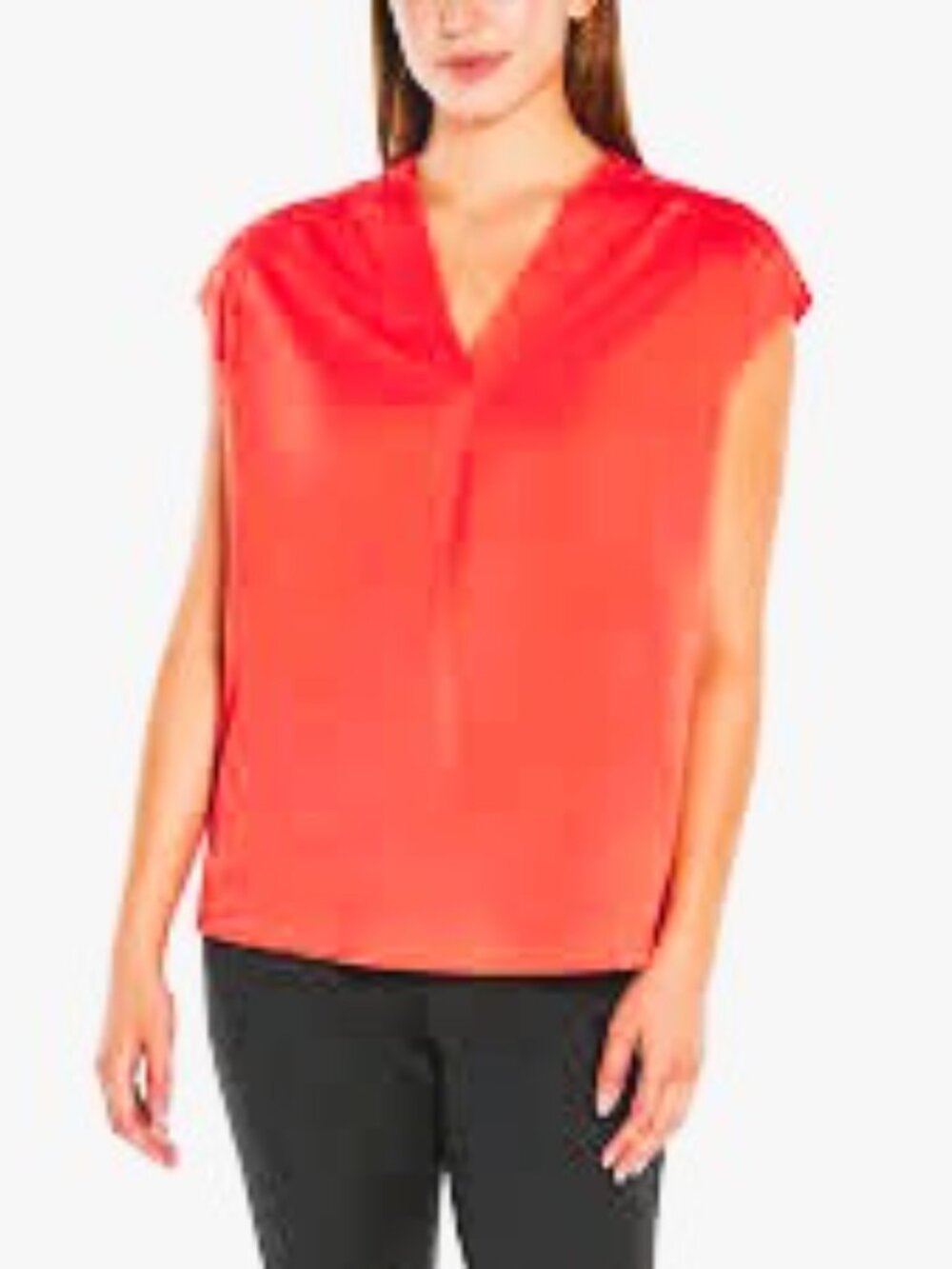Banana Republic Coral Cotton and Modal V Neck Tee